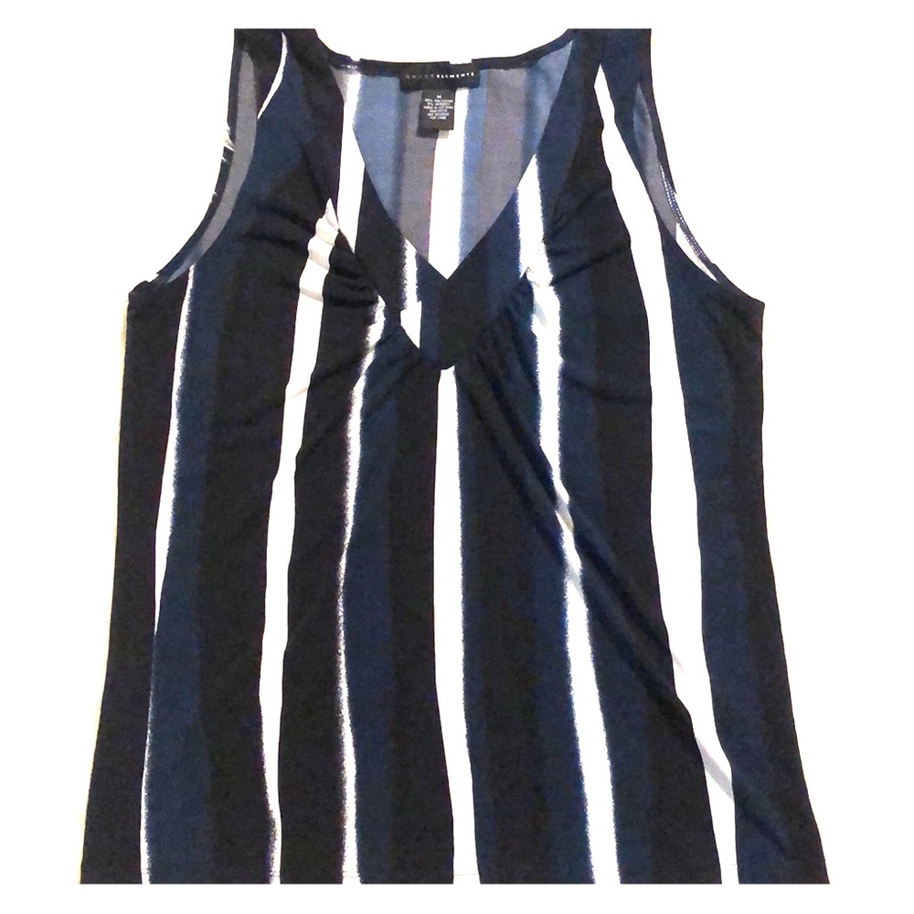 4/$20 Black, Blue & White Sleeveless Blouse